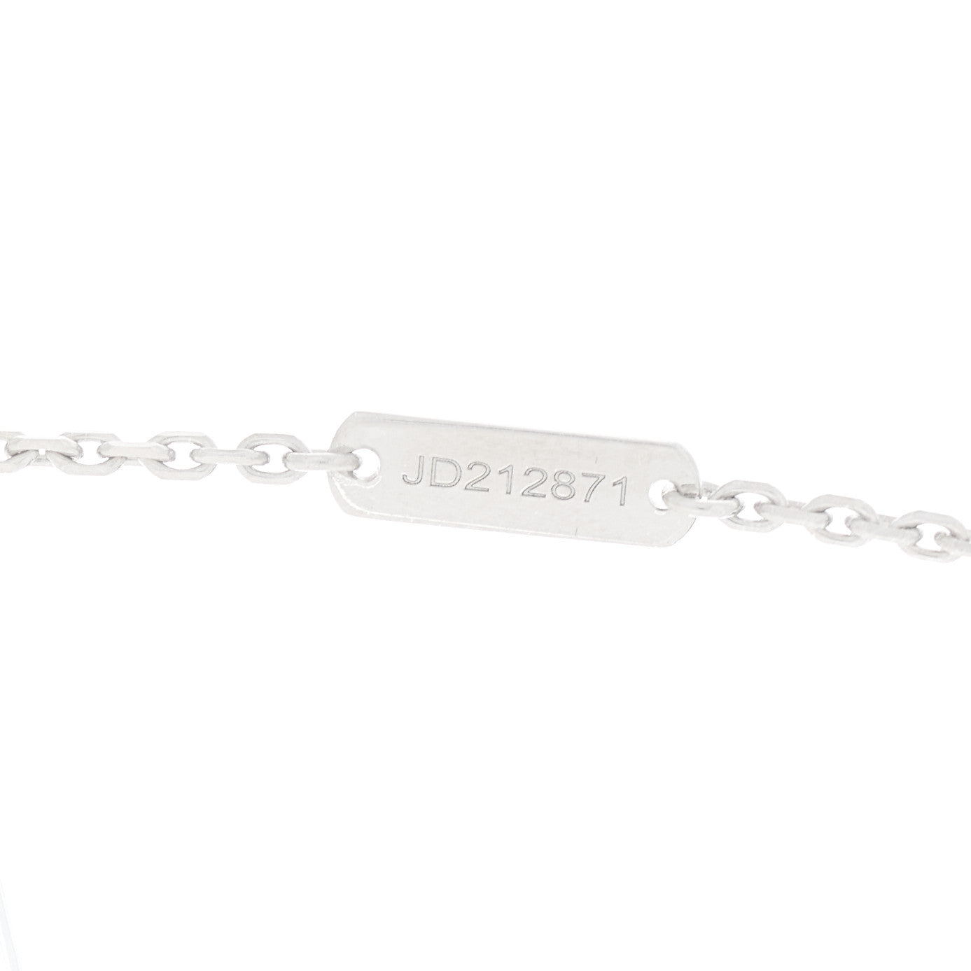 18K White Gold Mother of Pearl Vintage Alhambra Pendant Necklace