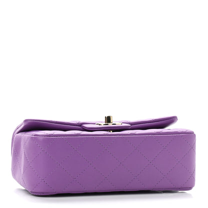 Chanel Lambskin Quilted Mini Rectangular Flap Purple 4 of 11