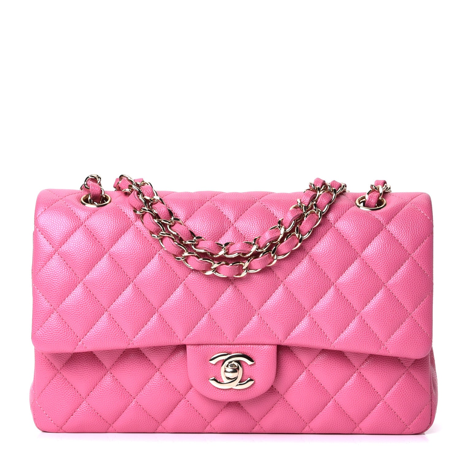 Chanel Caviar Quilted Medium Double Flap Pink 2 of 8