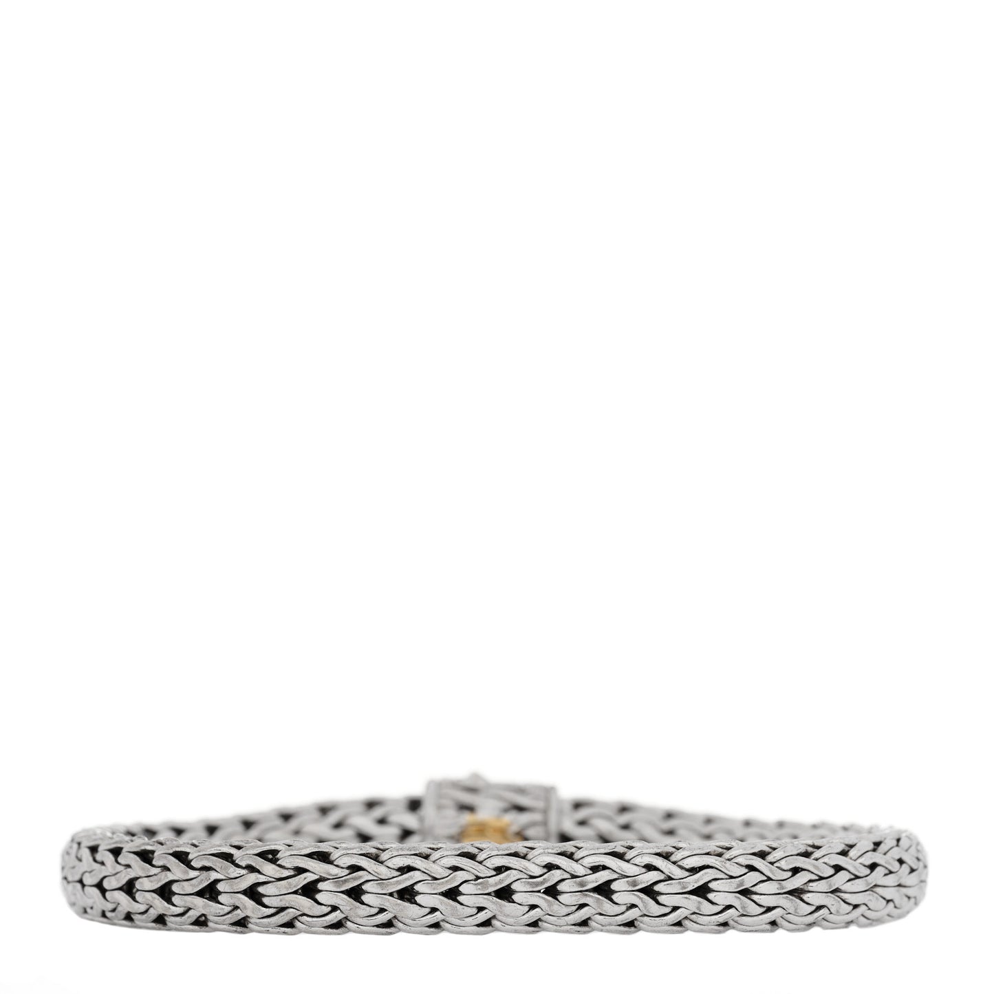 Sterling Silver 18K Yellow Gold Diamond 7.5mm Classic Chain Bracelet