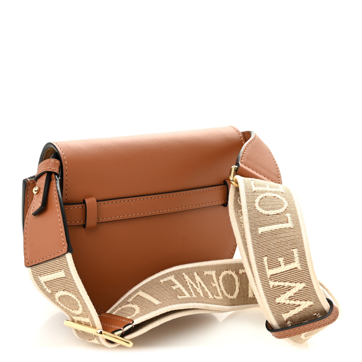 Loewe Calfskin Jacquard Mini Gate Dual Bag Tan 3 of 9
