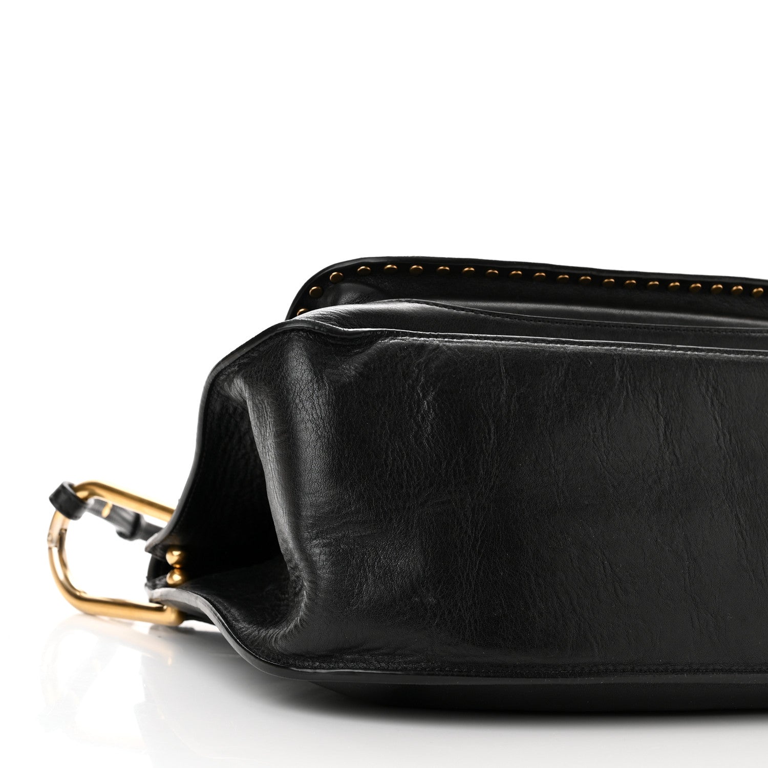 Chloe Calfskin Studded Medium Hudson Double Carry Shoulder Bag Black 8 of 13