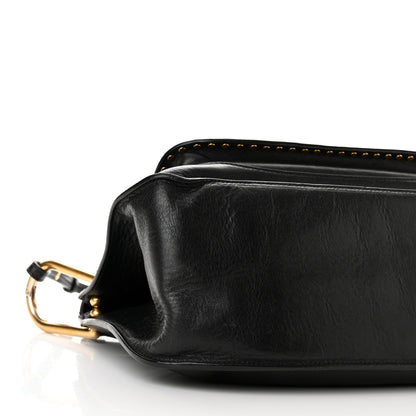 Chloe Calfskin Studded Medium Hudson Double Carry Shoulder Bag Black 8 of 13
