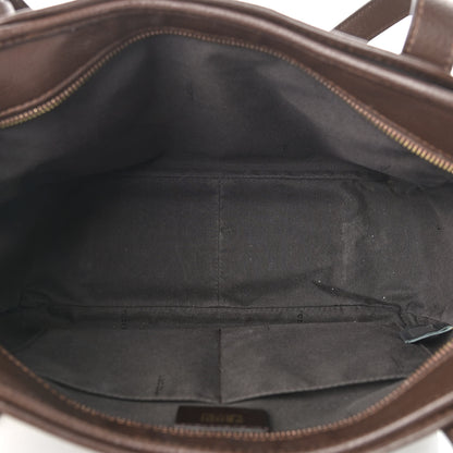 Fendi Zucca Vitello Artic Medium Shopping Tote Tobacco Castagna 5 of 13