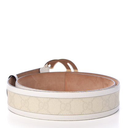 Gucci GG Plus Monogram Calfskin Interlocking G 40mm Belt 85 34 White 3 of 6