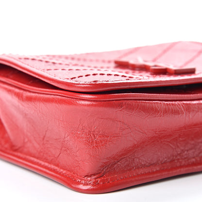 Saint Laurent Crinkled Calfskin Matelasse Monogram Niki Chain Wallet Red 9 of 11
