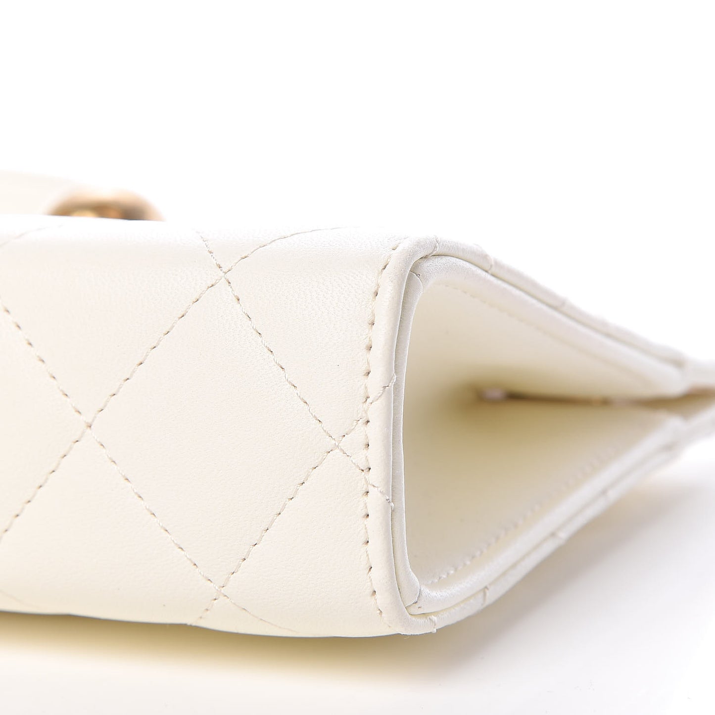 Lambskin Quilted Evening By The Sea Clutch White