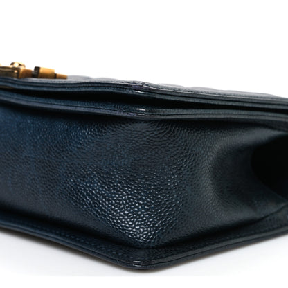 Chanel Caviar Quilted Medium Boy Flap Navy 10 of 10