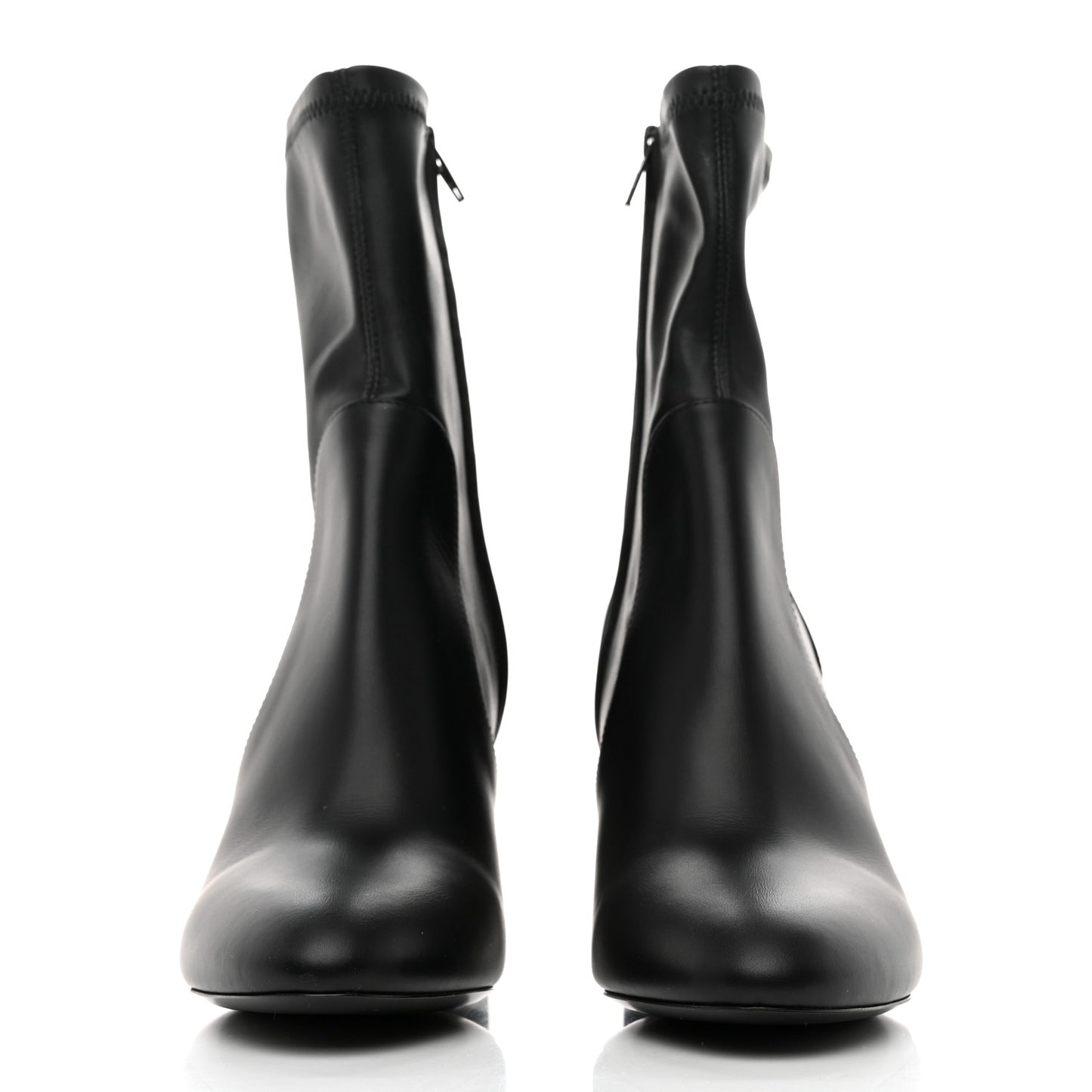 Calfskin Silhouette Ankle Boots 37.5 Black