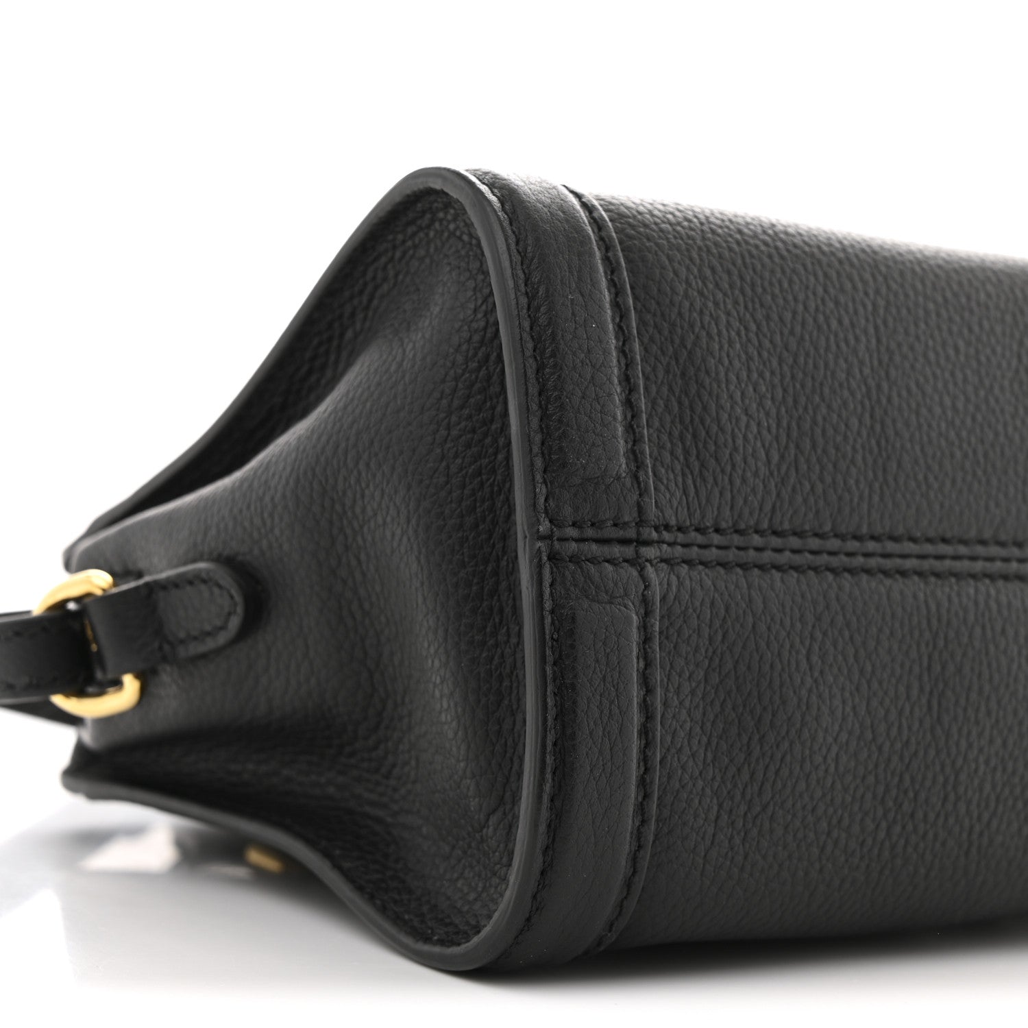 Alexander McQueen Pebbled Calfskin Mini Skull Padlock Zip Around Tote Black 9 of 12