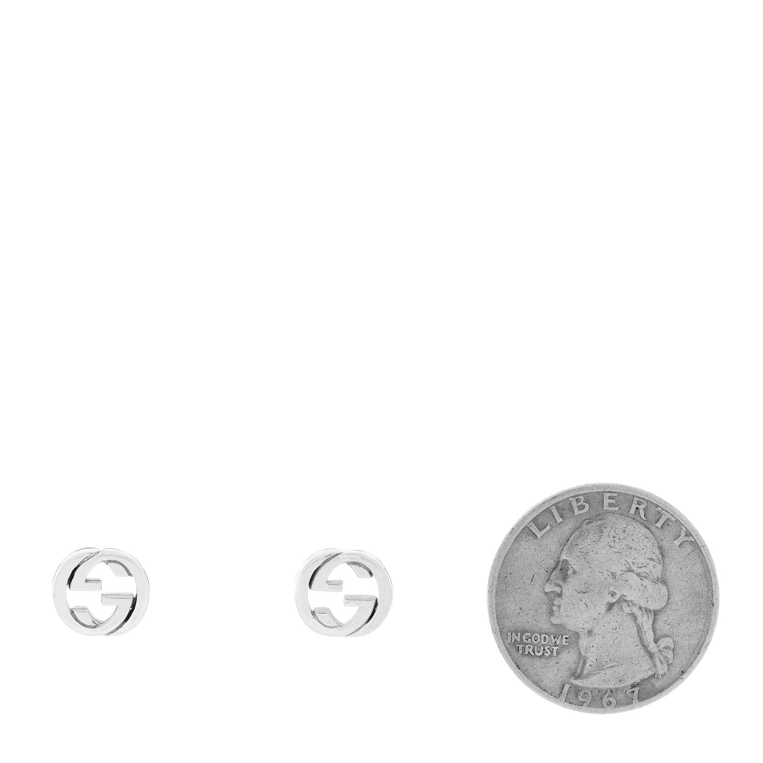 Gucci Sterling Silver Interlocking GG Stud Earrings 2 of 4