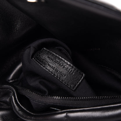Saint Laurent Lambskin Quilted Small Loulou Puffer Monogram Chain Satchel Black 9 of 12