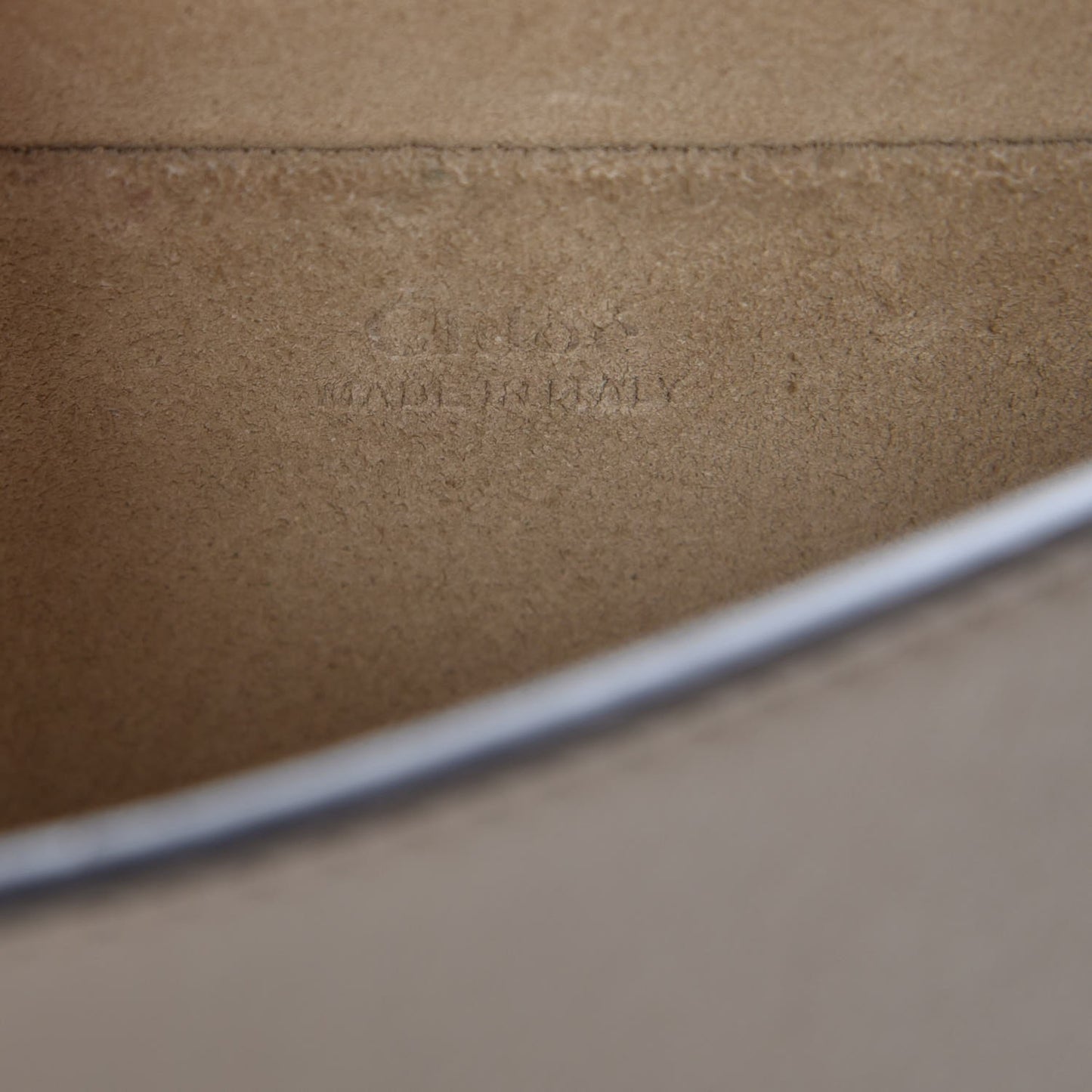 Calfskin Suede Small Nile Bracelet Bag Motty Grey