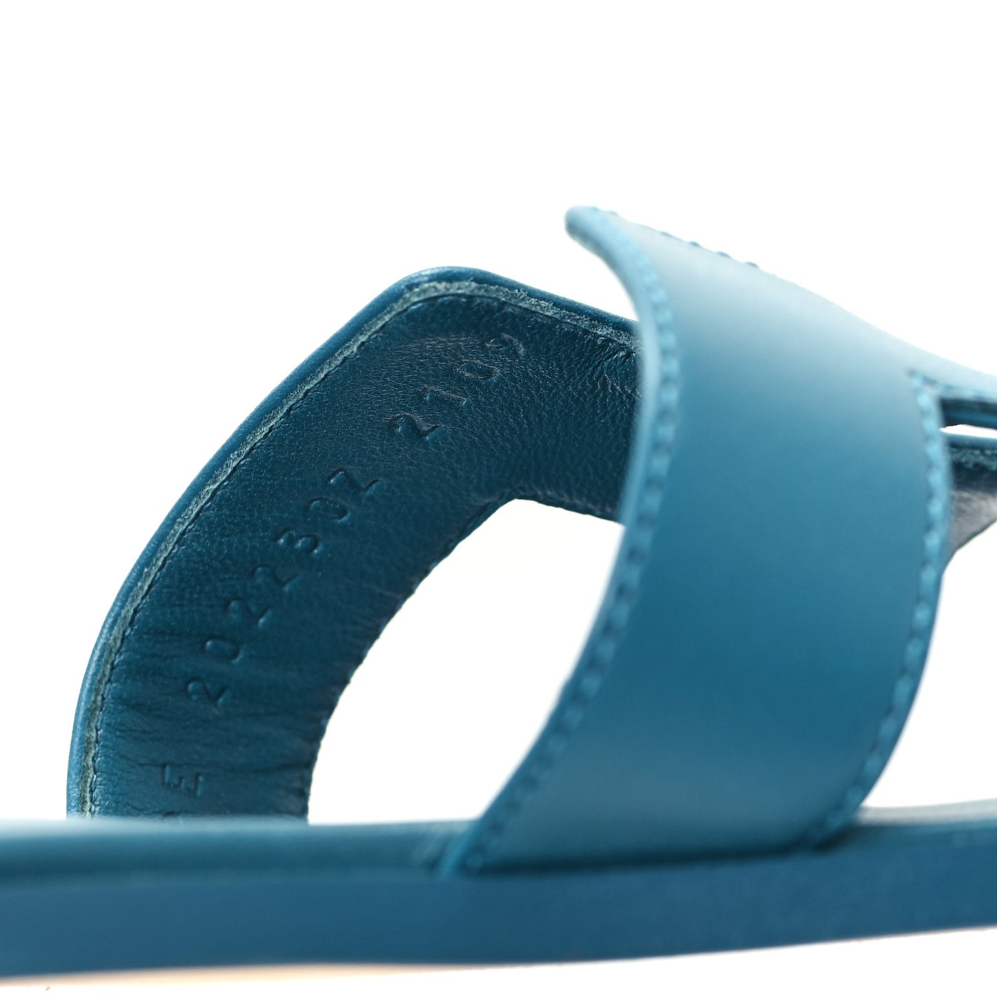 Calfskin Oran Sandals 35 Bleu Emeraude