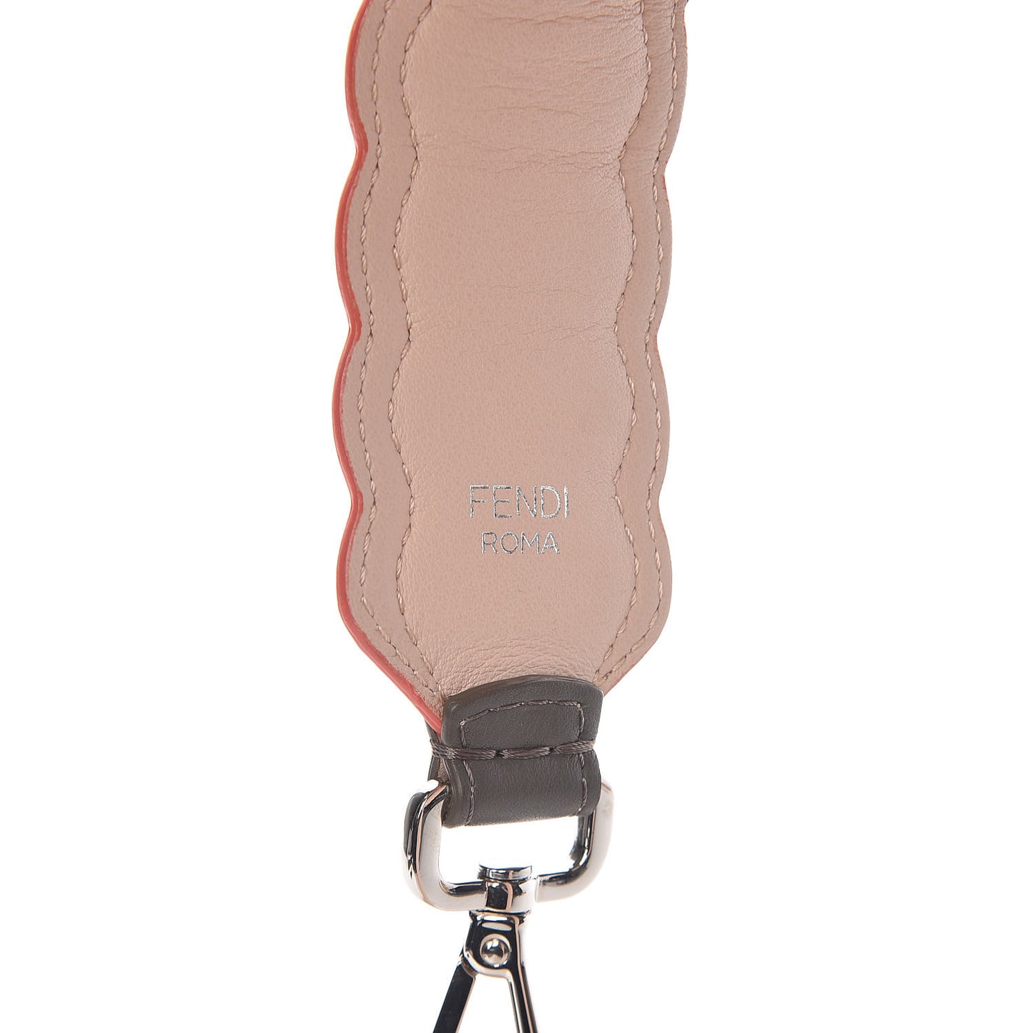 Vitello Dolce Nappa Hypnoteyes Bi-Color Scalloped Spike Studded Strap You Carbone Plaster White Multicolor