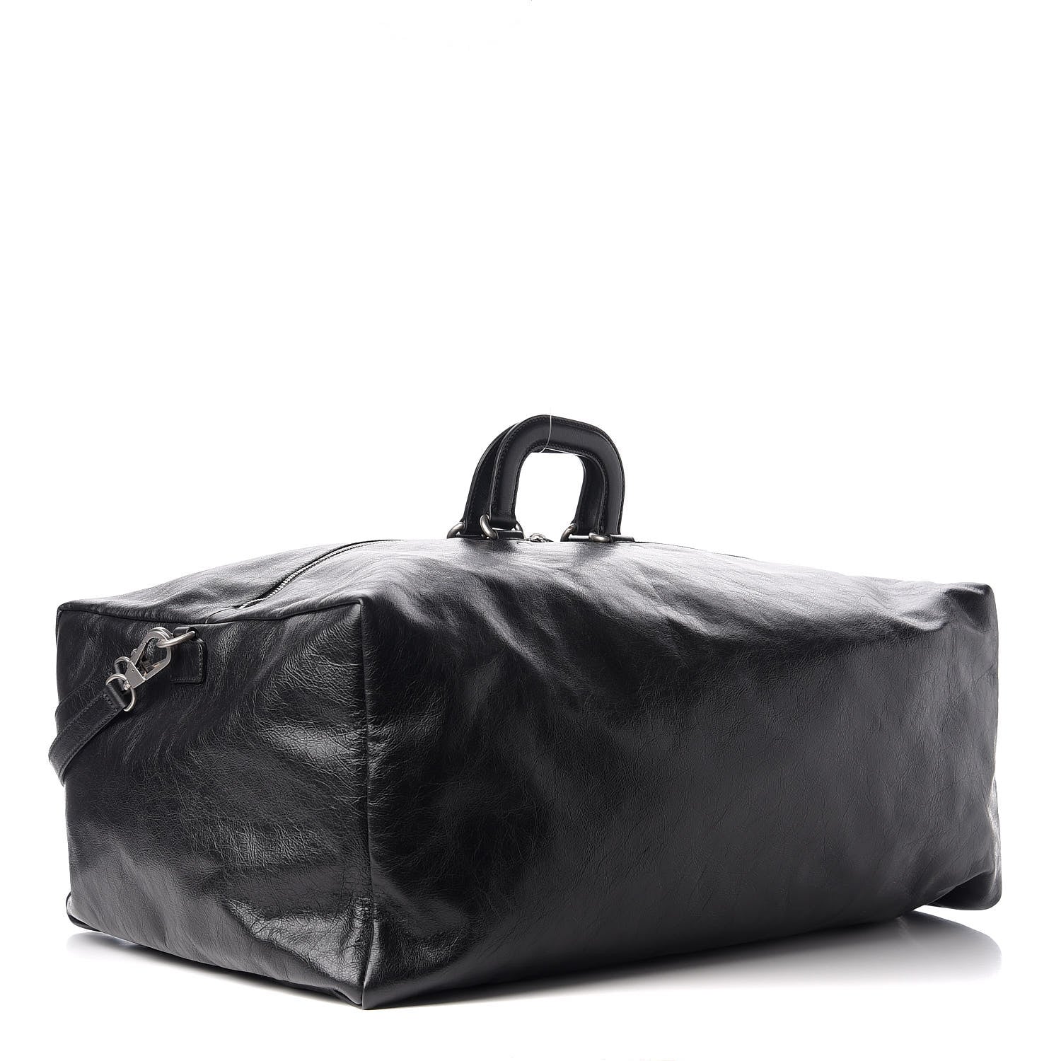 Gucci Soft Calfskin Large GG Top Handle Duffle Black 2 of 9