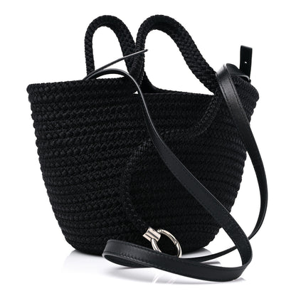 Balenciaga Nylon Lambskin Woven Small Ibiza Basket With Strap Black 3 of 9