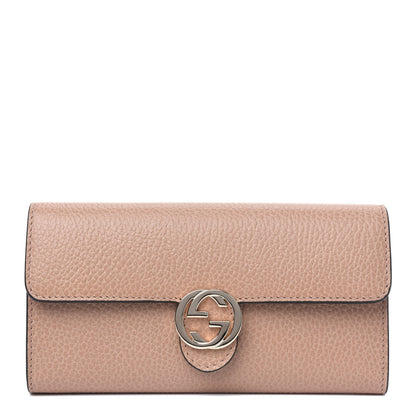 Gucci Dollar Calfskin Interlocking G Continental Wallet Camelia 1 of 4