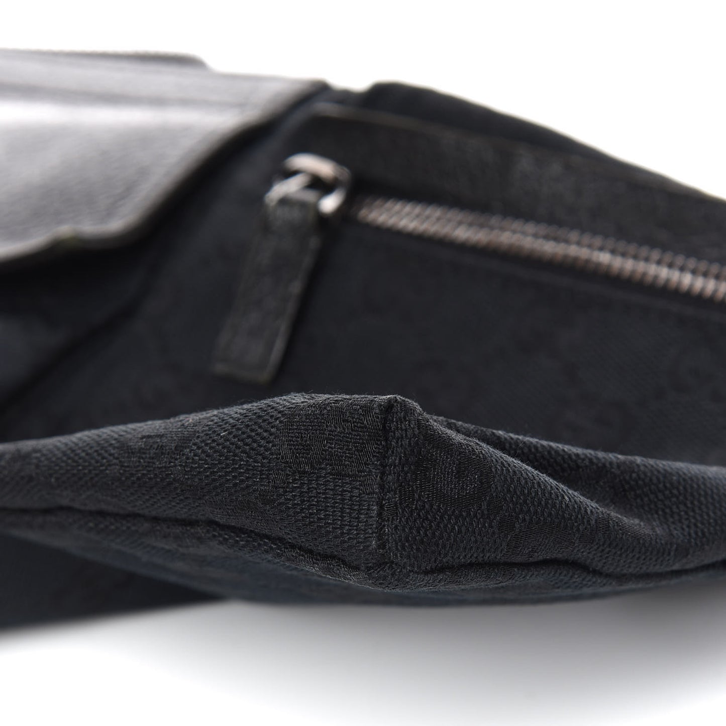 GG Monogram Double Pocket Belt Bag Black