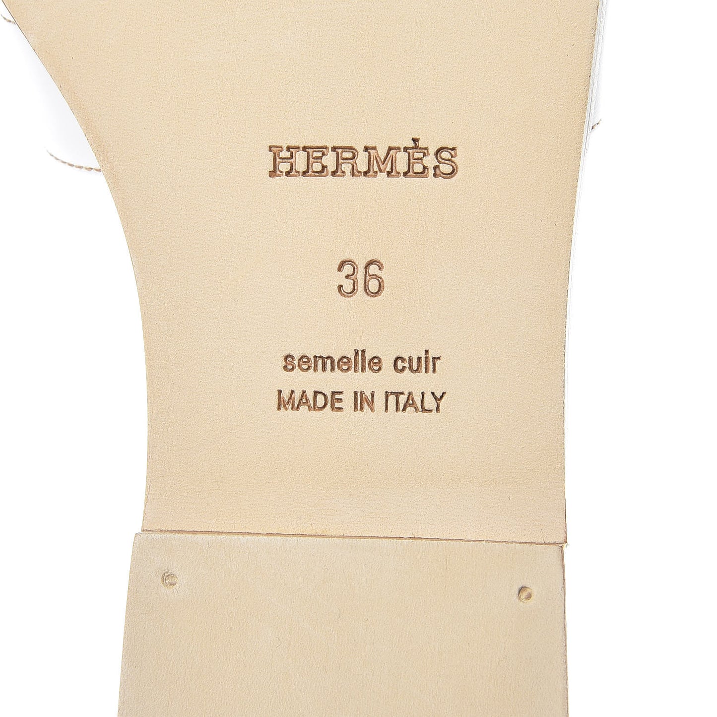Box Calfskin Oran Sandals 36 White