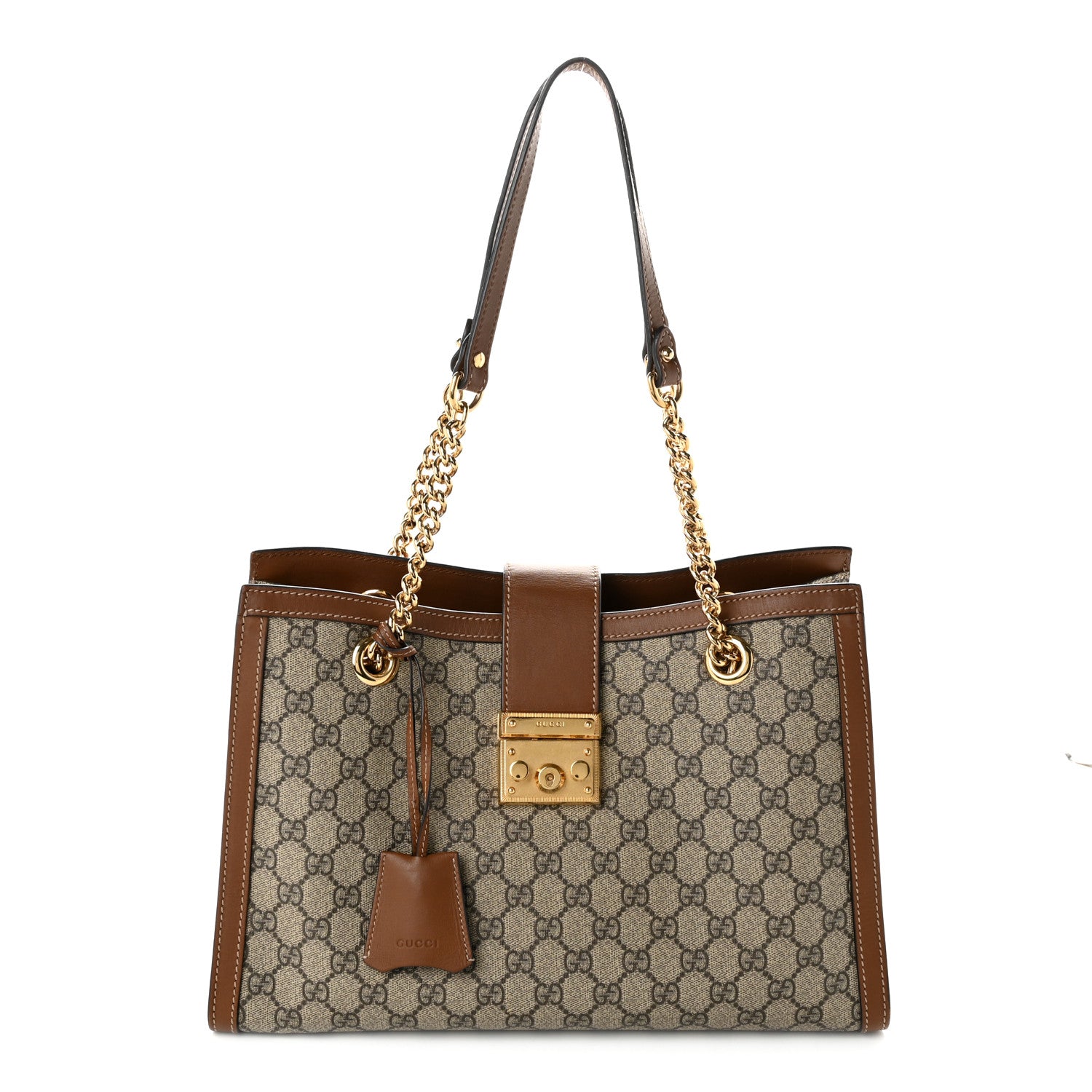 Gucci GG Supreme Monogram Medium Padlock Tote Beige Cuir 1 of 9