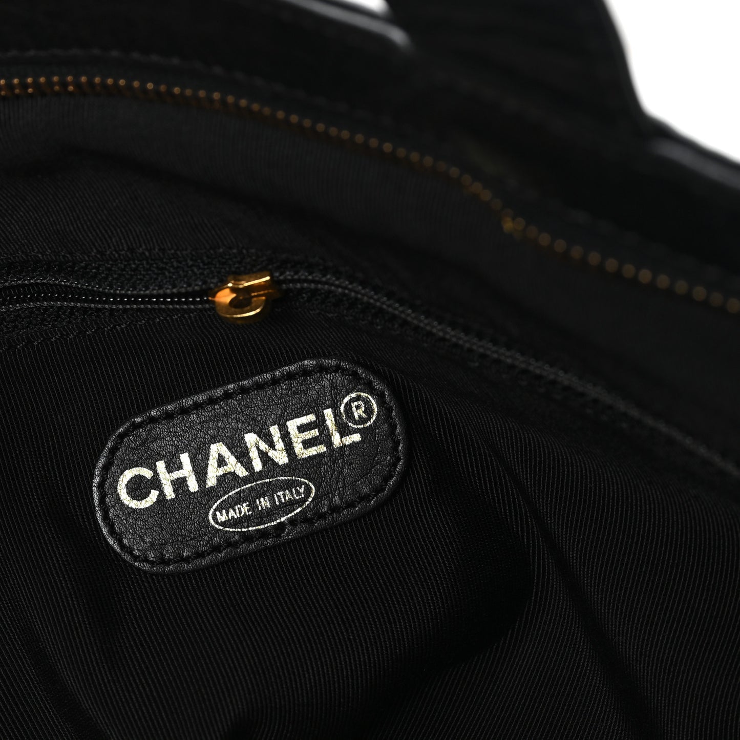 Lambskin CC Embossed Tote Black