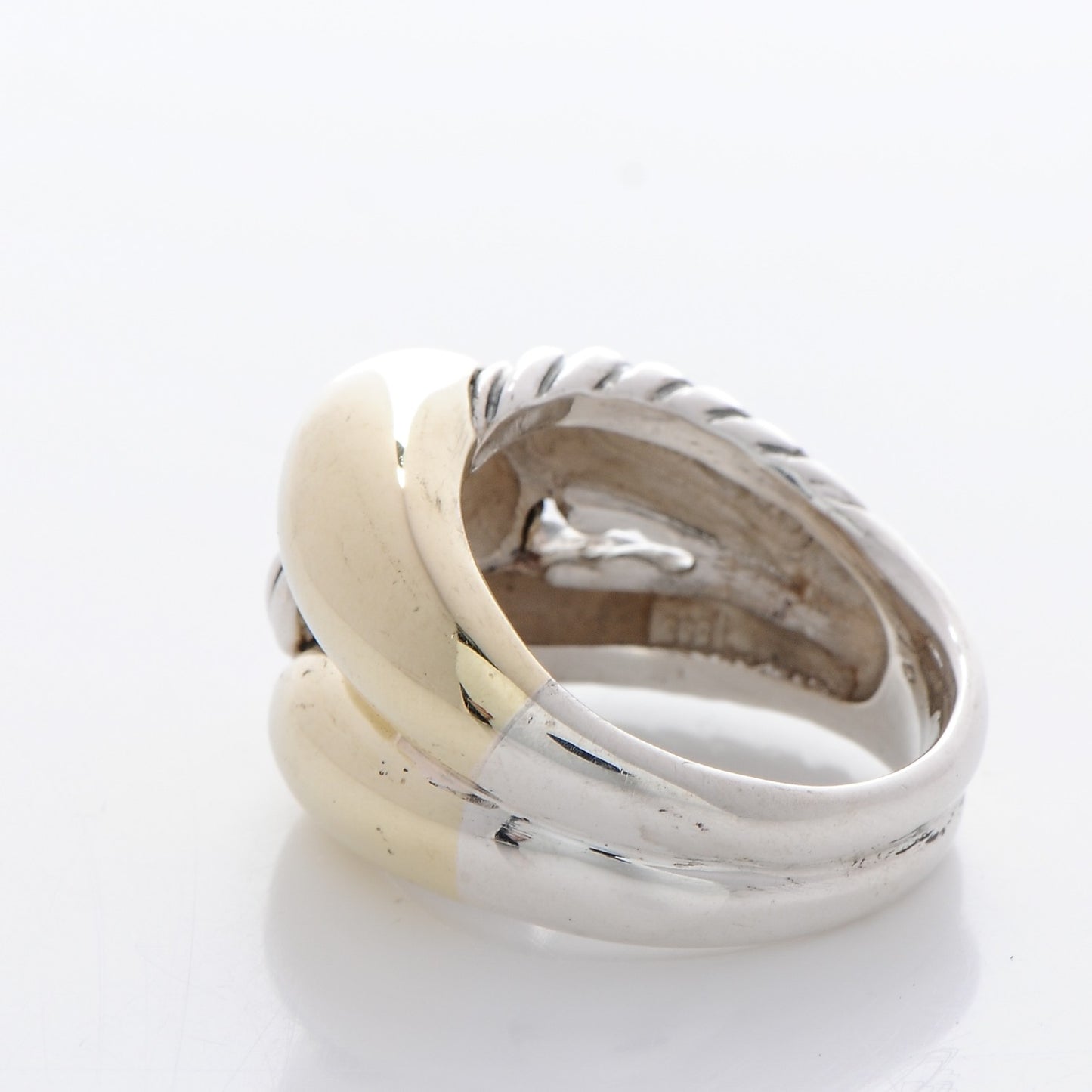 Sterling Silver 14K Gold Large Infinity Ring 56 7.75