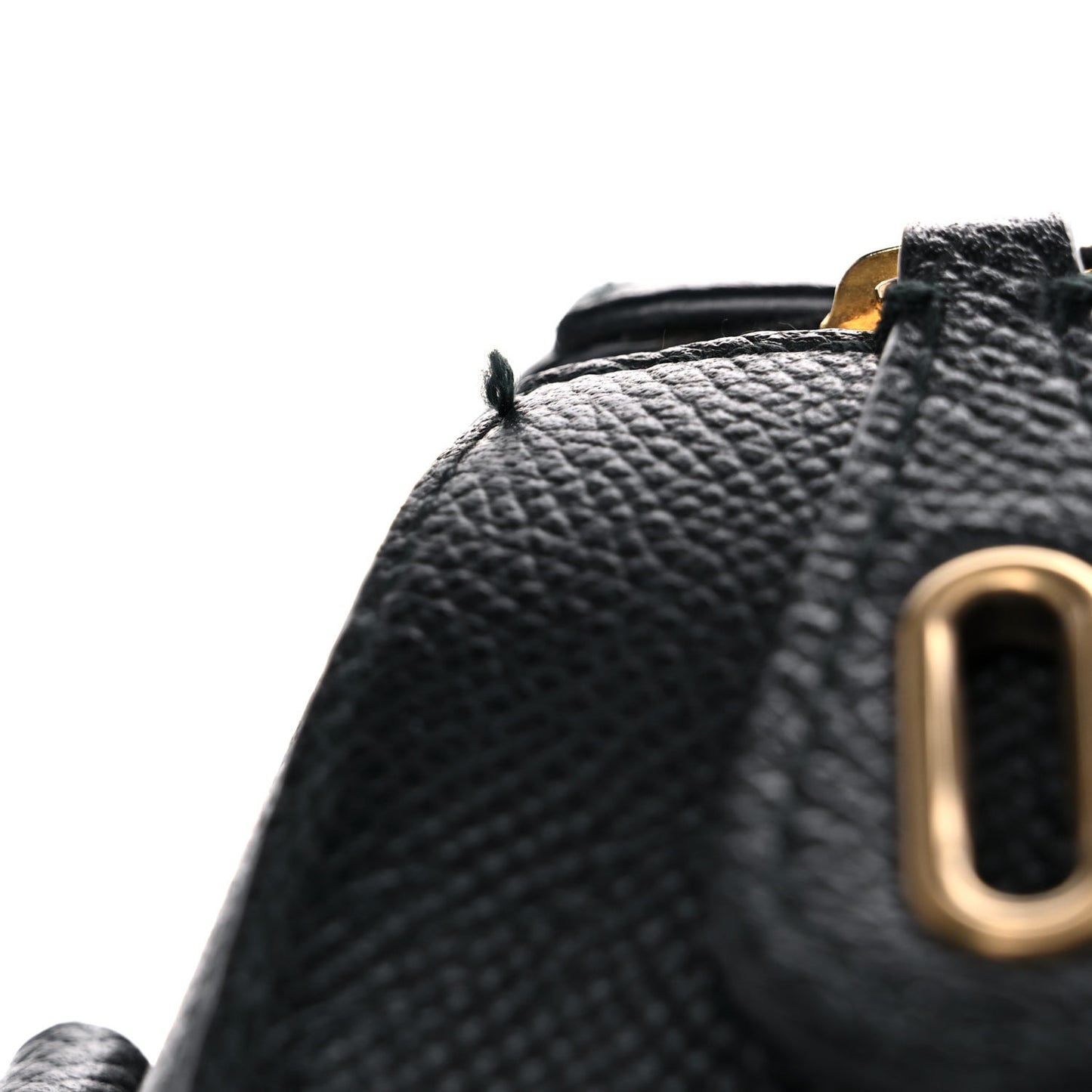Grained Calfskin Medium Ville Bowling Bag Black