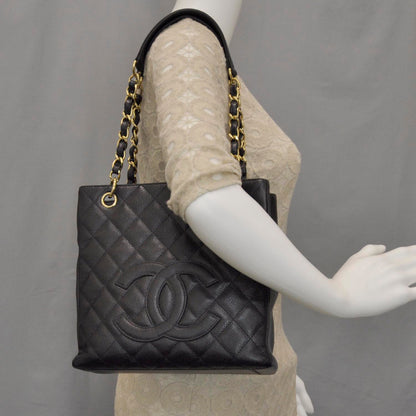 Chanel Caviar Petit Shopping Tote PST Black 2 of 8