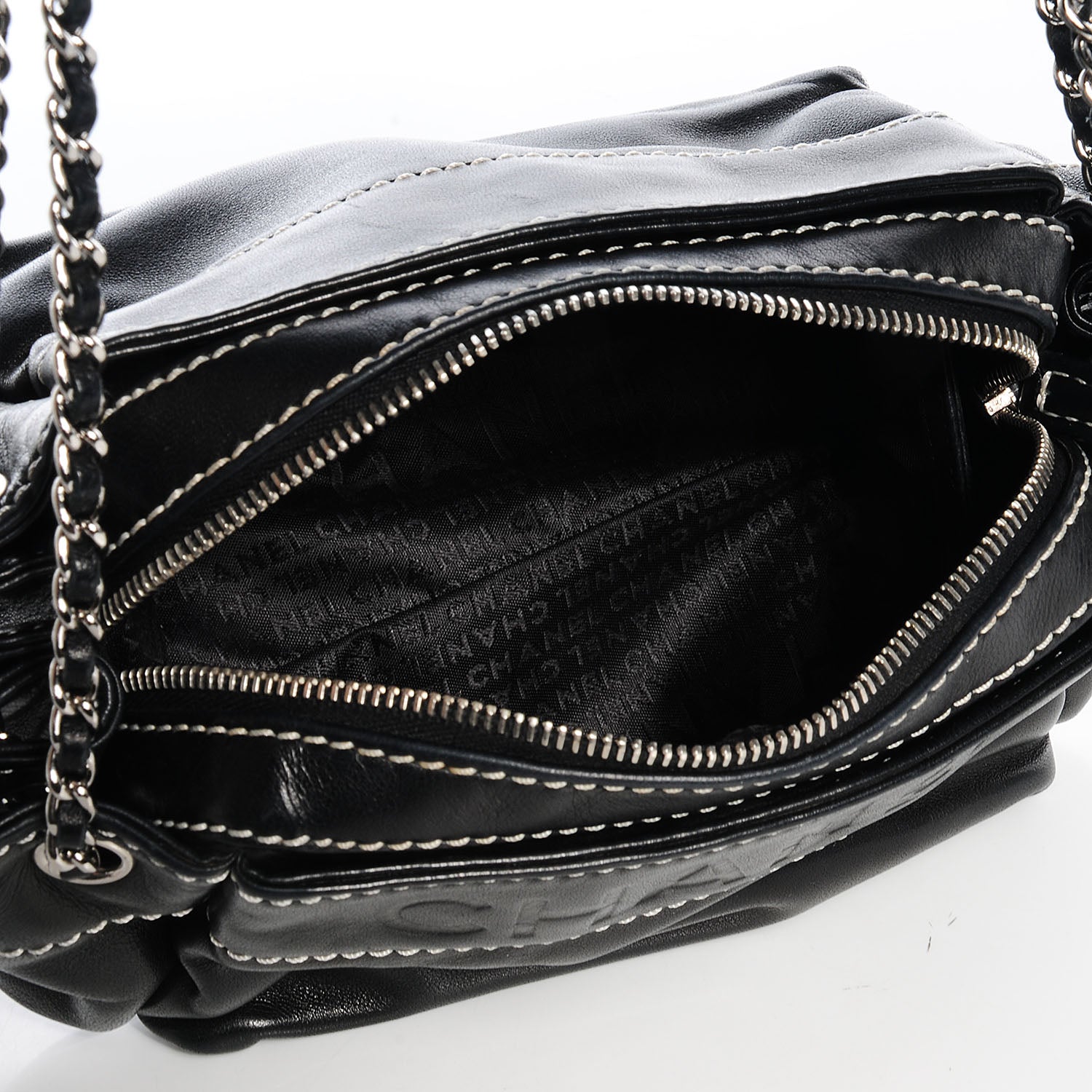 Chanel Lambskin Lax Accordion Hobo Black 5 of 7