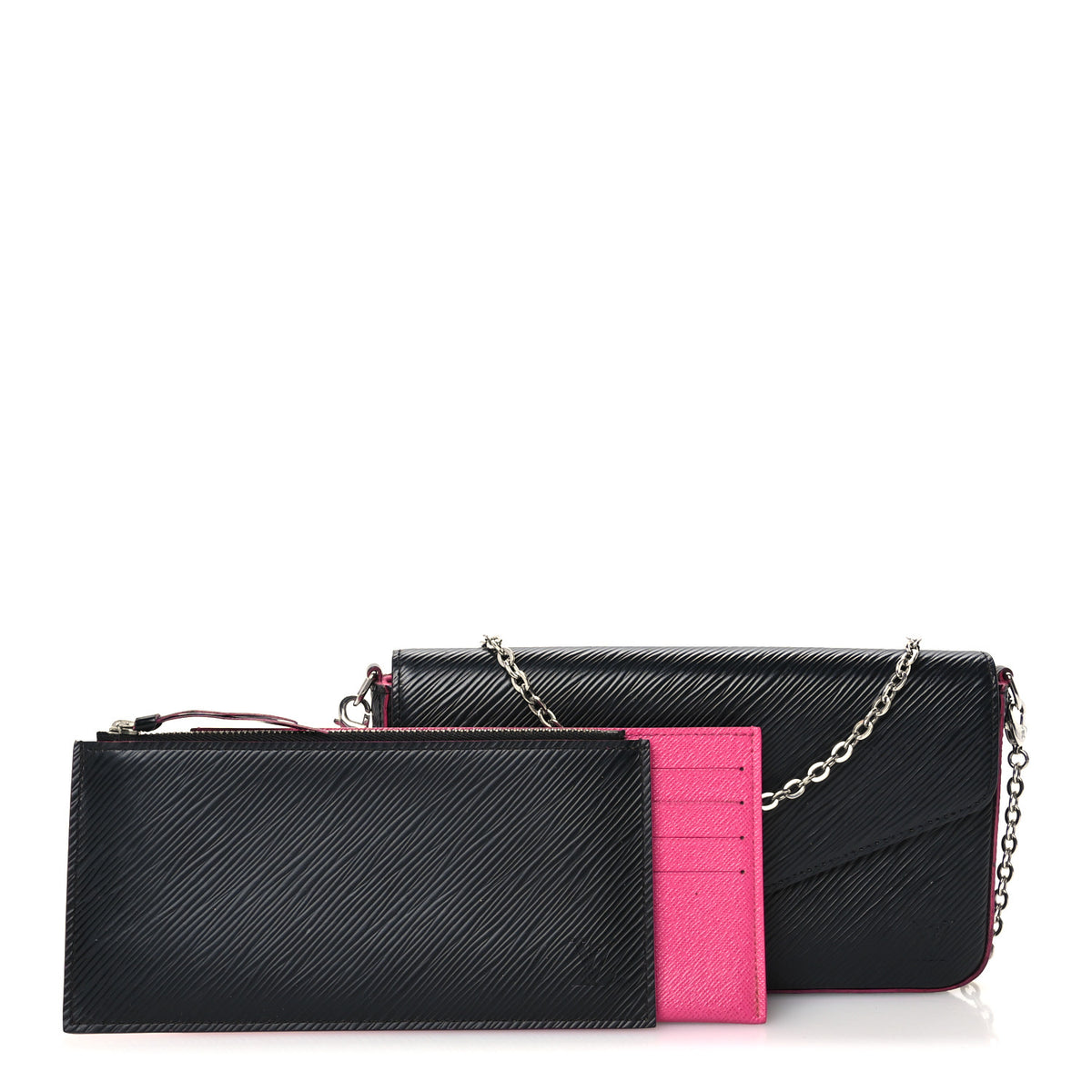 Epi Pochette Felicie Black Hot Pink