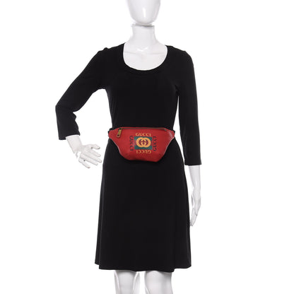 Gucci Grained Calfskin Small Logo Belt Bag Hibiscus Red 2 of 9
