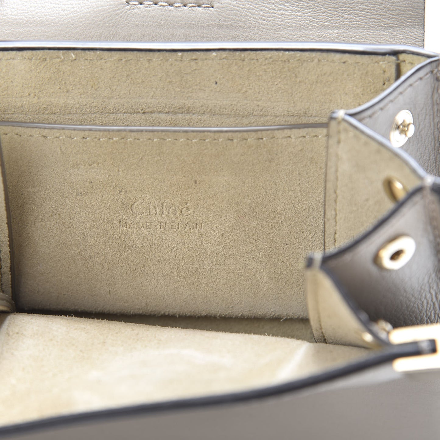 Suede Calfskin Mini Faye Bracelet Bag Motty Grey
