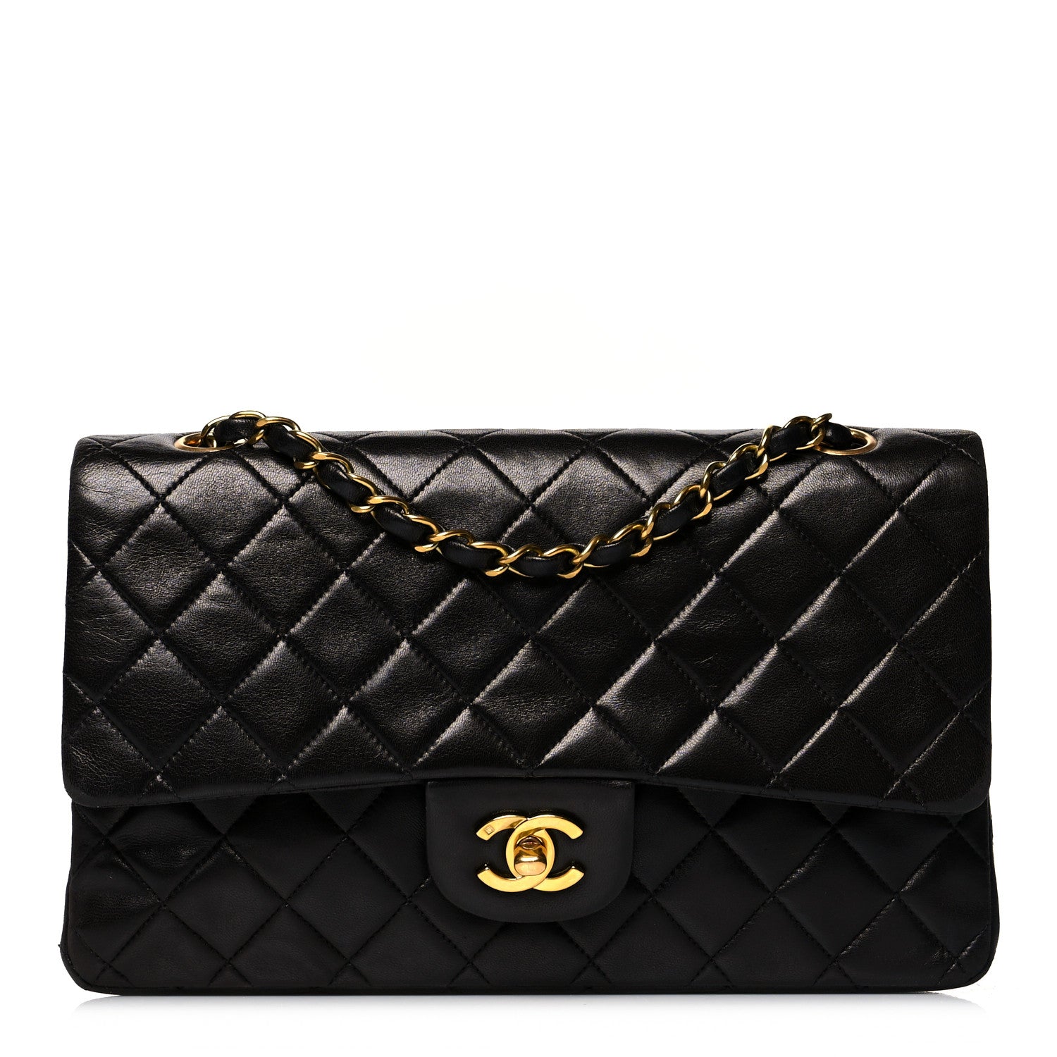 Chanel Lambskin Quilted Medium Double Flap Black 1 of 15