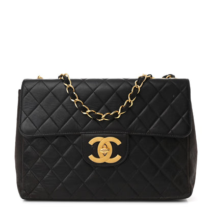 Chanel Lambskin Quilted XL Jumbo Single Flap Black 1 of 15
