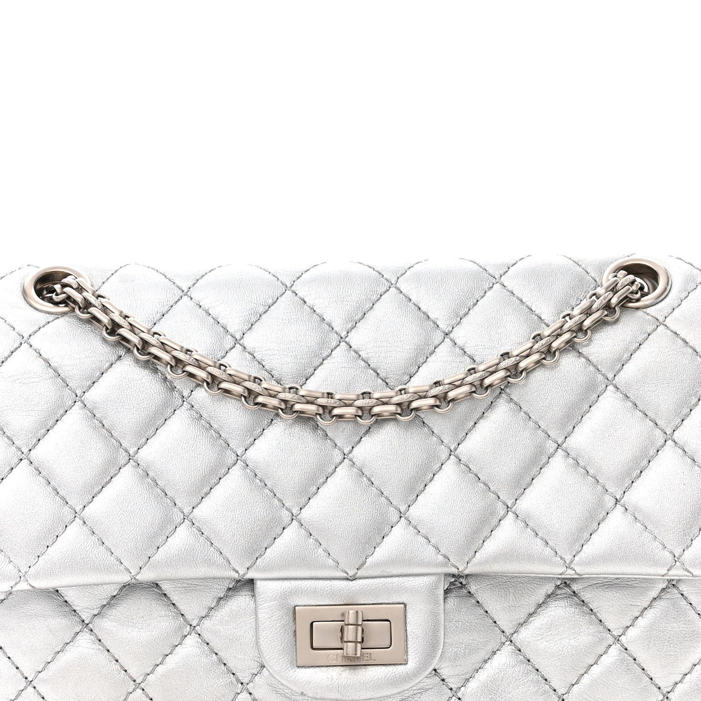 Metallic Lambskin Quilted 2.55 Reissue 226 Flap Silver