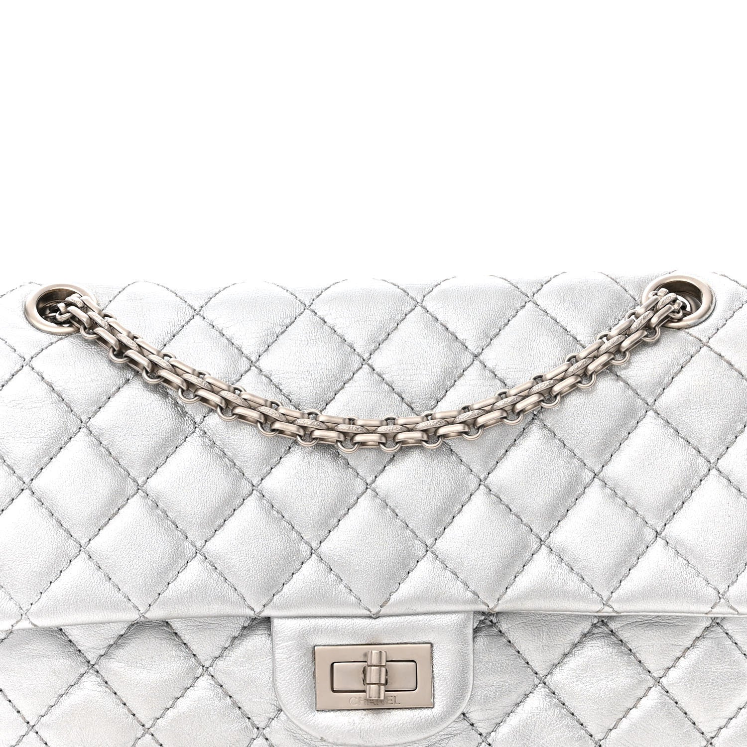 Chanel Metallic Lambskin Quilted 2.55 Reissue 226 Flap Silver 8 of 12