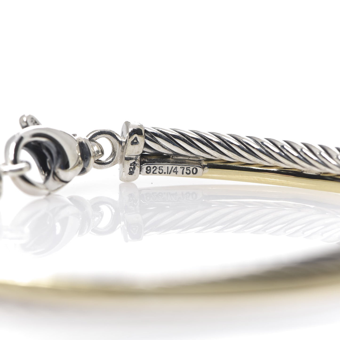 Sterling Silver 18K Yellow Gold 3mm Crossover Bracelet