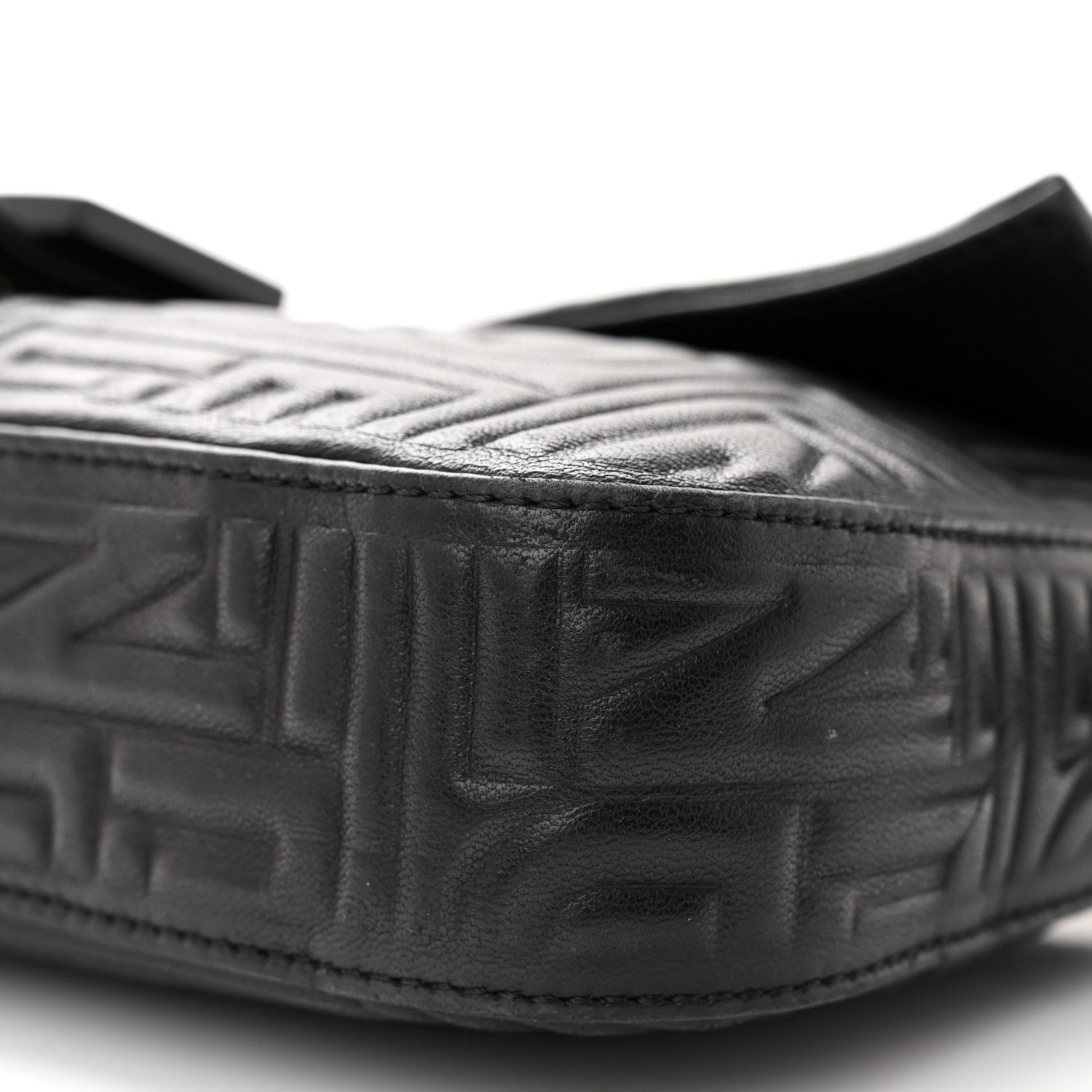 Fendi Nappa Logo Embossed Baguette Black 10 of 10