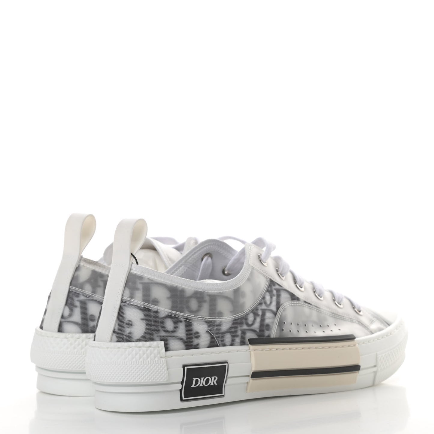 Technical Canvas Oblique Mens B23 Low Top Sneakers 43 White Black