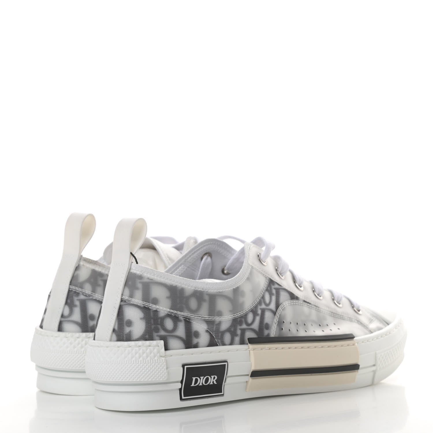 Christian Dior Technical Canvas Oblique Mens B23 Low Top Sneakers 43 White Black 4 of 9