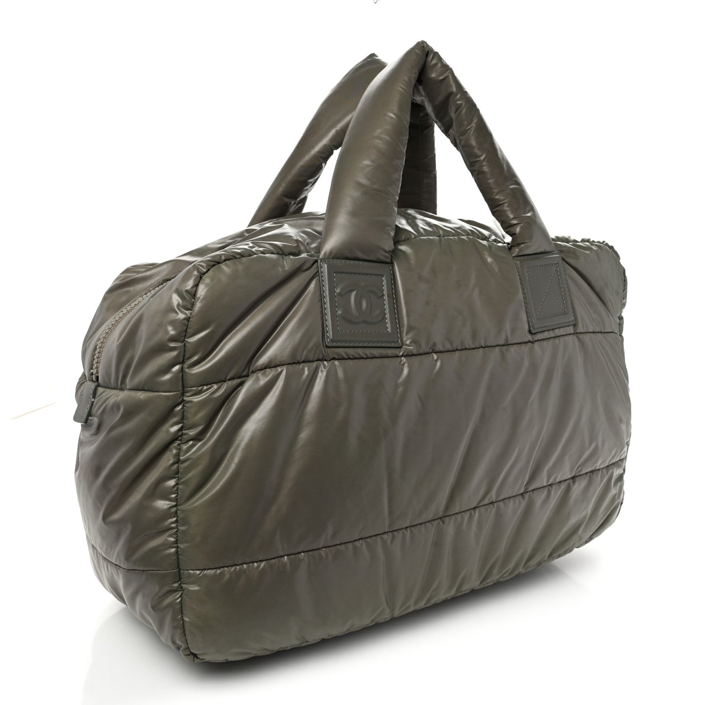 Nylon Quilted Coco Cocoon Reversible Tote Grey
