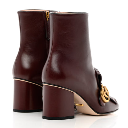 Gucci Malaga Kid GG Marmont Fringe 75mm Ankle Boots 35 Vintage Bordeaux 4 of 12