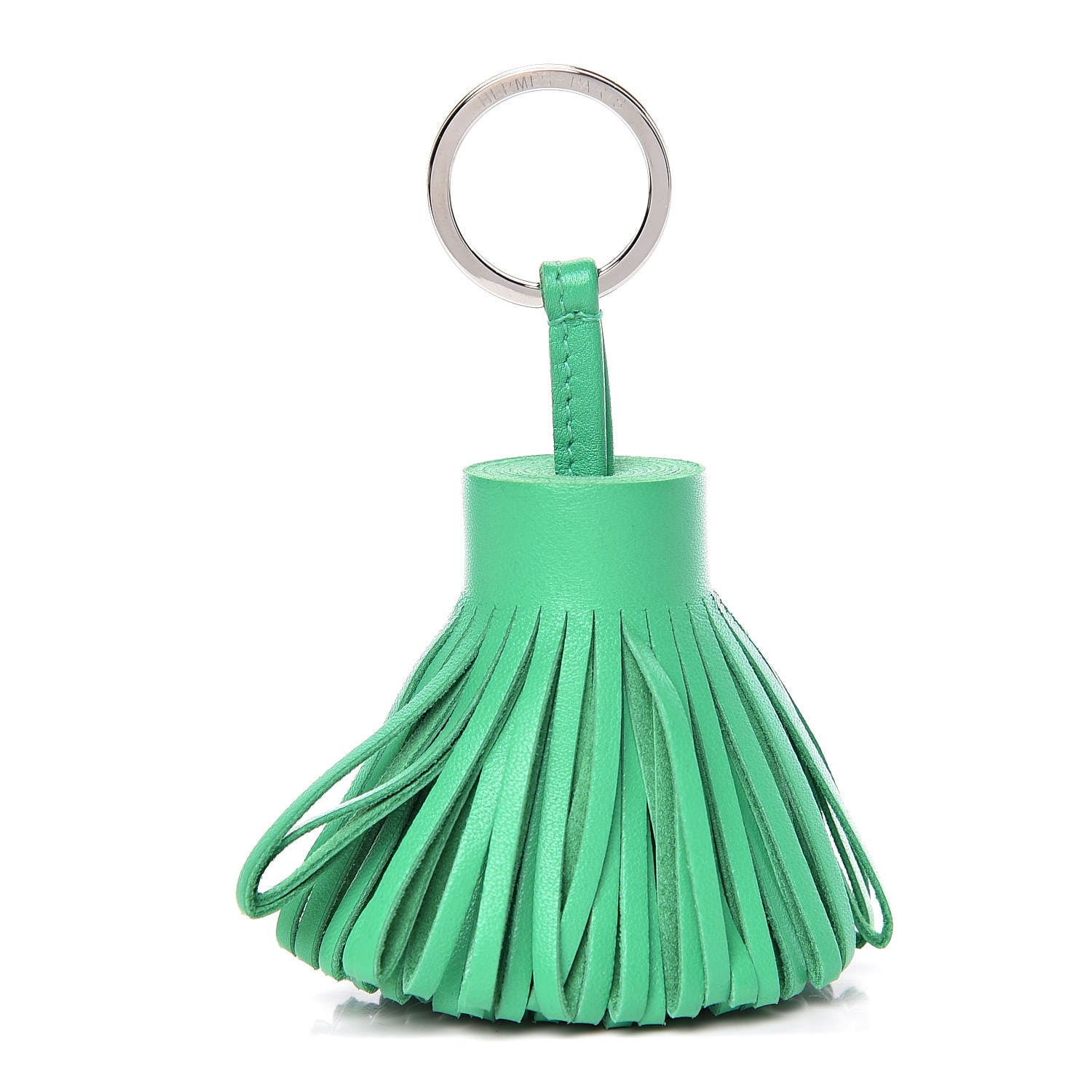 Hermes Lambskin Carmen Tassel Key Holder Menthe 1 of 5