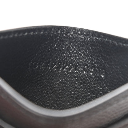 Saint Laurent Grain De Poudre Matelasse Chevron Monogram Credit Card Case Black 7 of 8