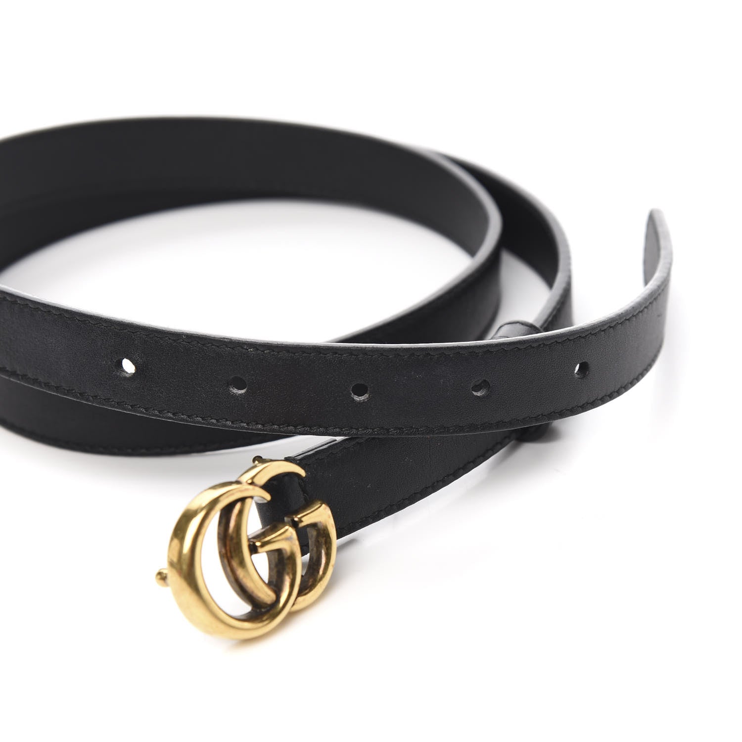 Gucci Calfskin Double G 20mm Belt 95 38 Black 2 of 6