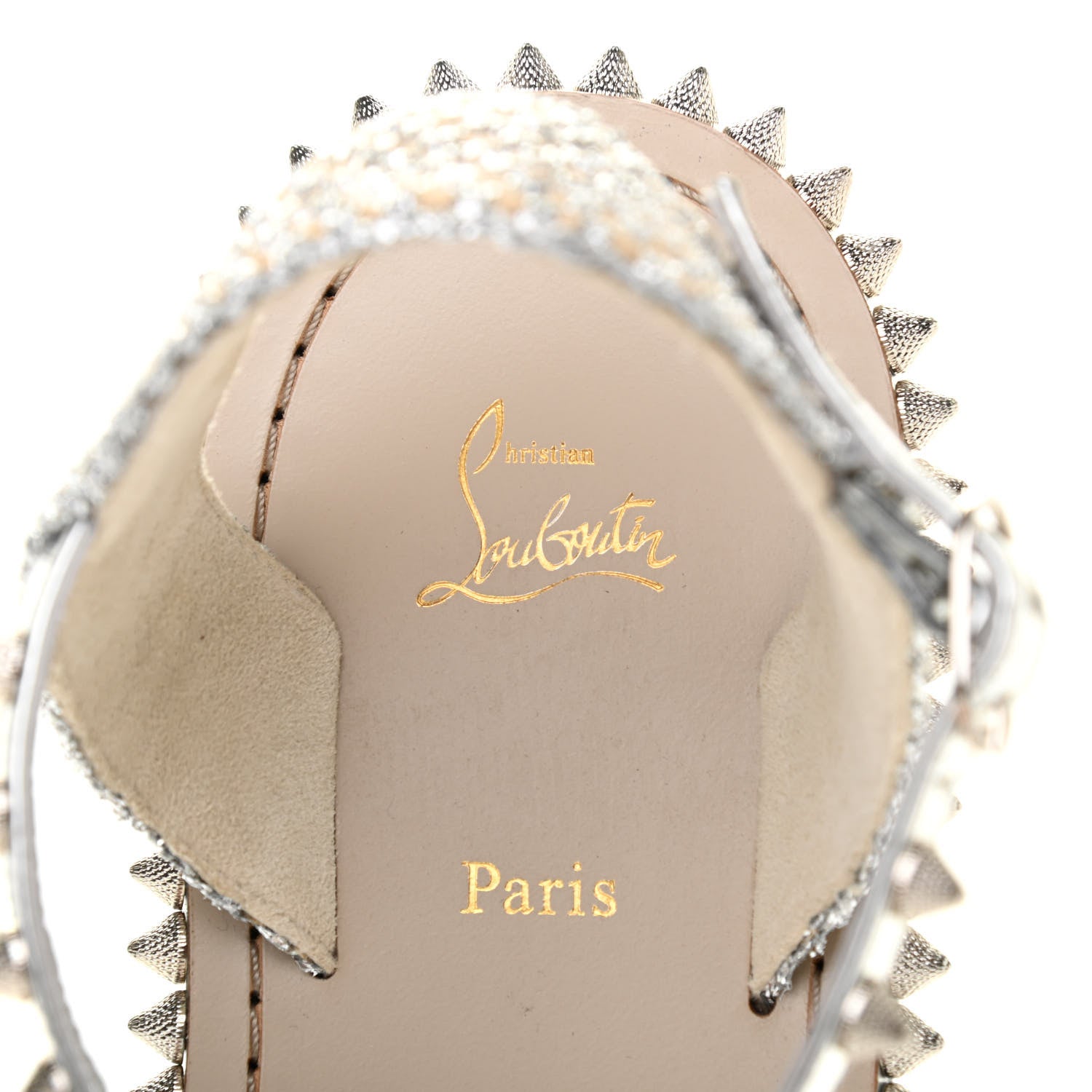 Christian Louboutin Specchio Cordorella Flat Sandals 40 Silver 7 of 7