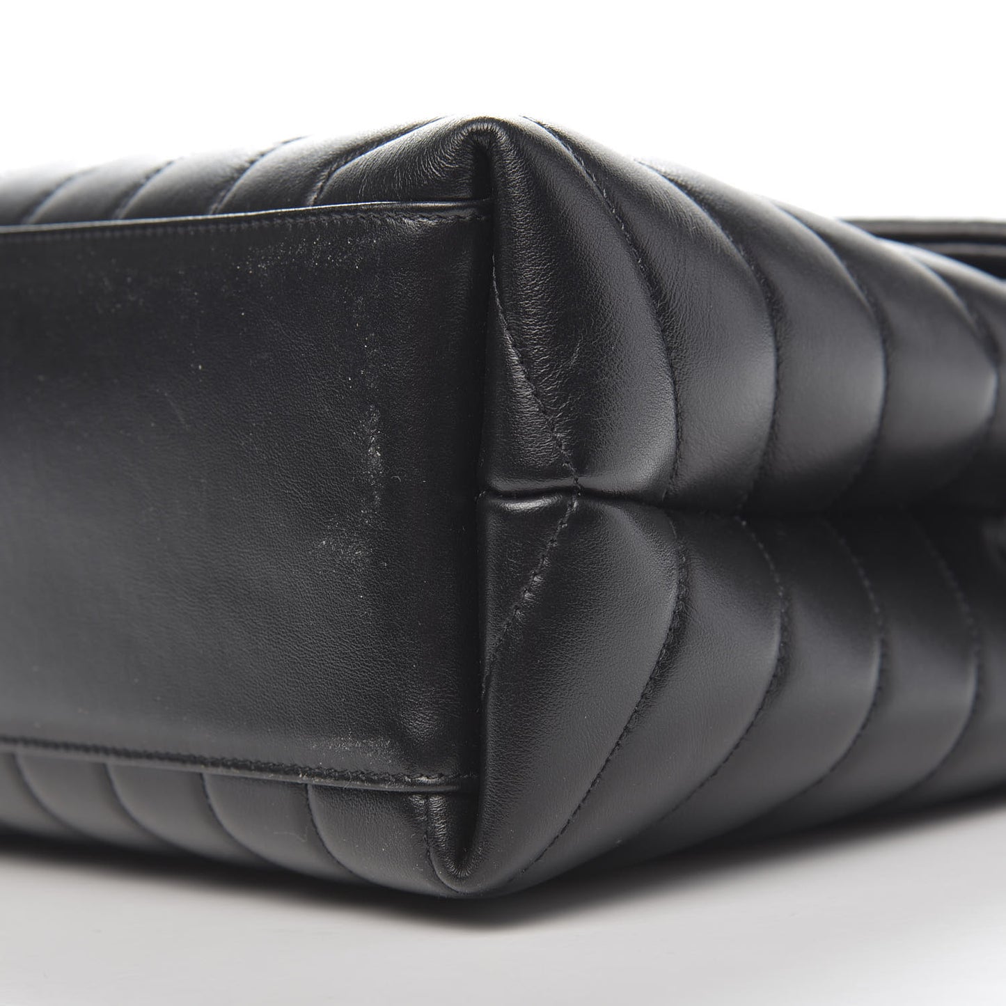 Calfskin Y Quilted Monogram Medium Loulou Chain Satchel Black