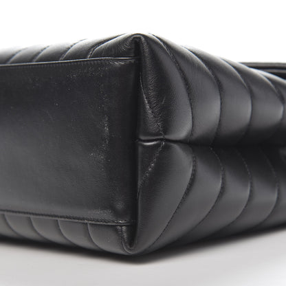 Saint Laurent Calfskin Y Quilted Monogram Medium Loulou Chain Satchel Black 10 of 12