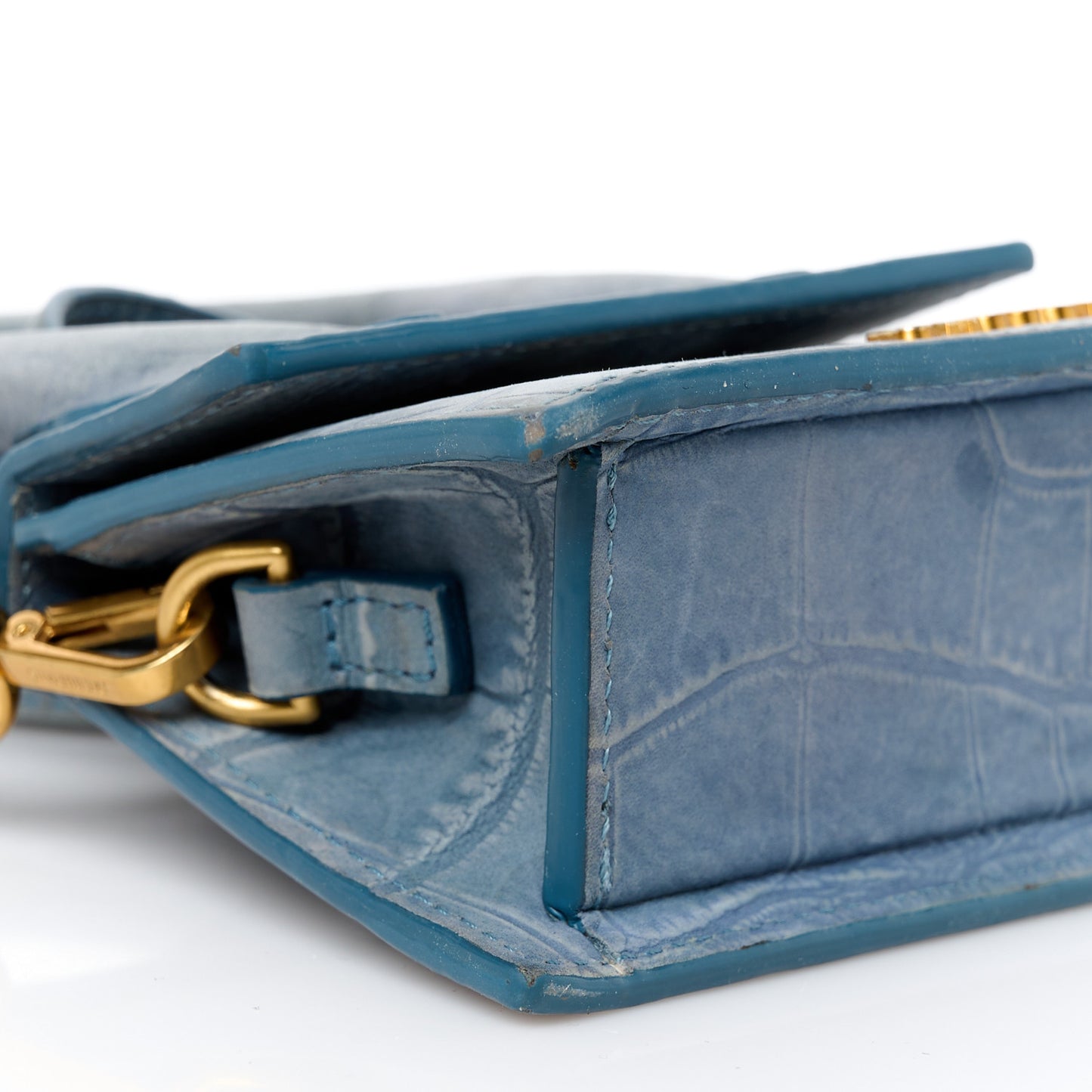 Suede Crocodile Embossed Le Chiquito Blue